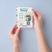 編集可能ラッフルギベアウェイ、賞品ギベアウェイ、フライヤー チラシ (手)