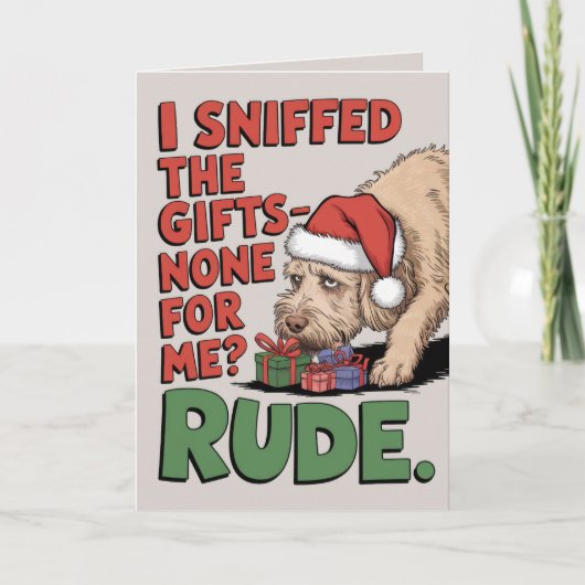 編集可能ラブラドールおもしろい犬クリスマスカード シーズンカード (正面)