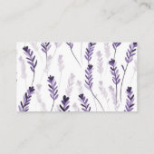 編集可能ラベンダーフラワーショップブーケメッセージカード 名刺 (裏面)