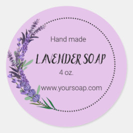 編集可能ラベンダー石鹸ラベル ラウンドシール