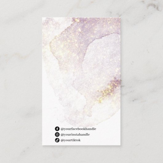 編集可能ラベンダー色のイヤリング包装カード 名刺 (裏面)