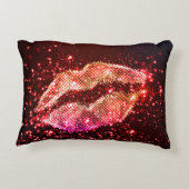 編集可能リップイラストレーション:シンプルグラフィックデザイン アクセントクッション (裏面)