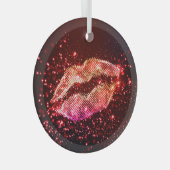 編集可能リップイラストレーション:シンプルグラフィックデザイン ガラスオーナメント (正面右)