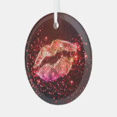 編集可能リップイラストレーション:シンプルグラフィックデザイン ガラスオーナメント (正面左)