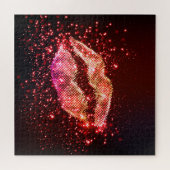 編集可能リップイラストレーション:シンプルグラフィックデザイン ジグソーパズル (横)