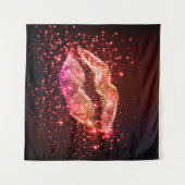 編集可能リップイラストレーション:シンプルグラフィックデザイン タペストリー (正面(横))