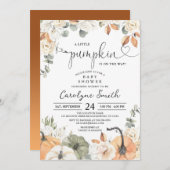 編集可能リトルカンプキンベビーシャワー招待状 招待状 (正面/裏面)