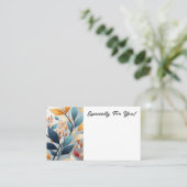 編集可能リーフフラワーショップブーケメッセージカード 名刺 (スタンド正面)