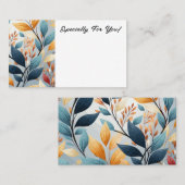 編集可能リーフフラワーショップブーケメッセージカード 名刺 (正面/裏面)