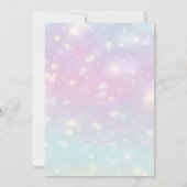 編集可能レインボーユニコーン誕生日招待状 招待状 (裏面)