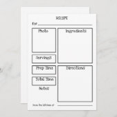 編集可能レシピカード。写真でパーソナライズ シーズンカード (正面/裏面)