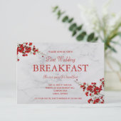 編集可能レッドベリーズグレーマーブルブレックファースト 出欠カード (スタンド正面)