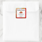 編集可能レトロストロベリーファームベーキングラベル スクエアシール (バッグ)