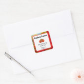 編集可能レトロストロベリーファームベーキングラベル スクエアシール (封筒)