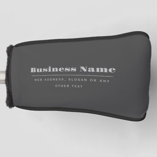 編集可能レトロモダン-文字テンプレート | ダークグレー ゴルフヘッドカバー (正面)