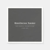 編集可能レトロモダン-文字テンプレート | ダークグレー スタンダードカクテルナプキン (正面)