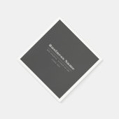 編集可能レトロモダン-文字テンプレート | ダークグレー スタンダードカクテルナプキン (角)