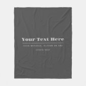 編集可能レトロモダン-文字テンプレート | ダークグレー フリースブランケット (正面)