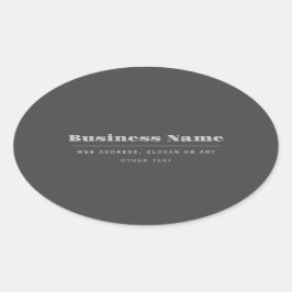 編集可能レトロモダン-文字テンプレート | ダークグレー 楕円形シール