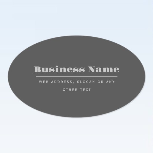 編集可能レトロモダン-文字テンプレート | ダークグレー 楕円形シール