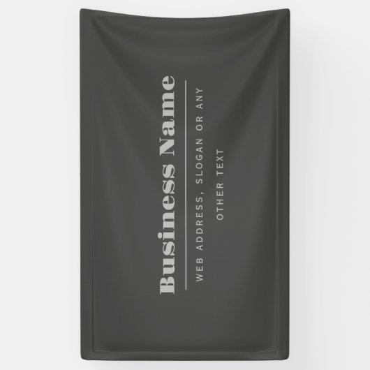 編集可能レトロモダン-文字テンプレート | ダークグレー 横断幕 (縦)