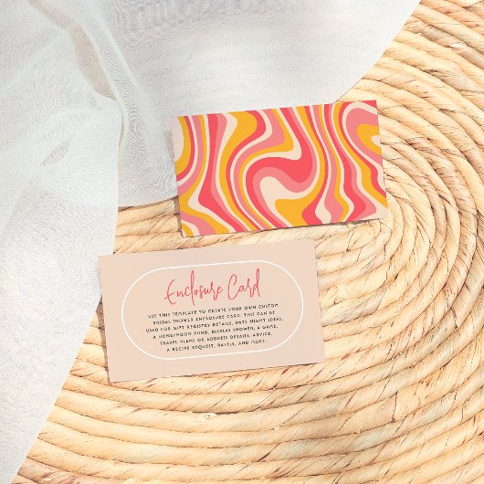 編集可能レトロGroovyヒッピーモダンブライダルシャワー エンクロージャーカード