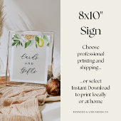 編集可能レモンブライダルシャワーカード&ギフトサイン ポスター