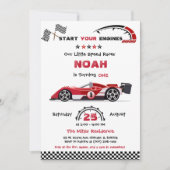 編集可能レースレッドカーテンプレート 招待状 (正面)