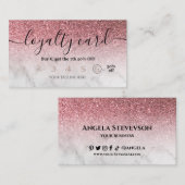 編集可能ロイヤリティカードバラ金ゴールドグリッター大理石 名刺 (正面/裏面)