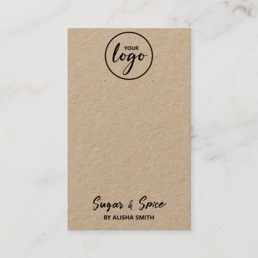 編集可能ロゴクラフトイヤリングパッケージカード 名刺 (正面)