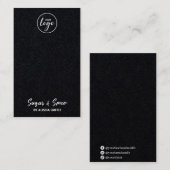 編集可能ロゴブラックイヤリングパッケージカード 名刺 (正面/裏面)