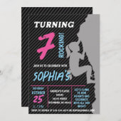 編集可能ロックガール登山誕生日パーティー 招待状 (正面/裏面)