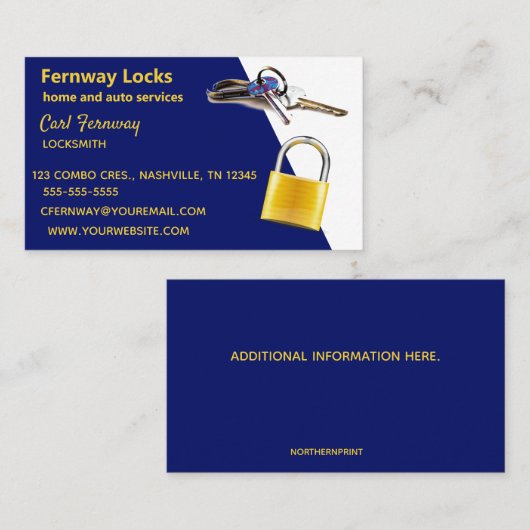 編集可能ロックスミス名刺 名刺 (正面/裏面)