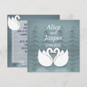 編集可能ロマンチックでエレガントなウェディングステッカー 招待状 (正面/裏面)