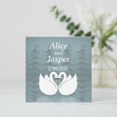 編集可能ロマンチックでエレガントなウェディングステッカー 招待状 (スタンド正面)