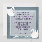 編集可能ロマンチックでエレガントなウェディングステッカー 招待状 (裏面)