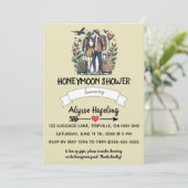 編集可能ロマンチックハネムーンシャワー招待状 招待状 (スタンド正面)