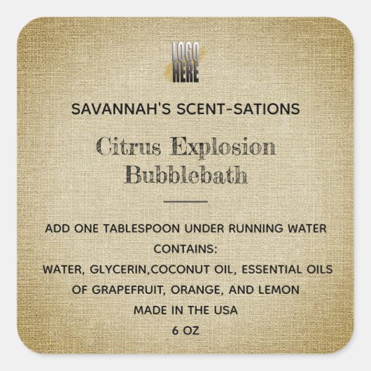 編集可能ロ素朴ゴスパ自気に製品 スクエアシール (正面)