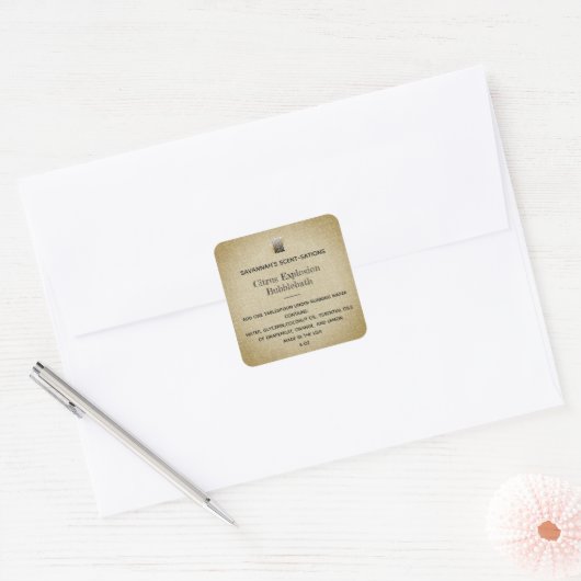 編集可能ロ素朴ゴスパ自気に製品 スクエアシール (封筒)