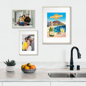 編集可能ワイキキビーチシャンパンインハワイ ポスター