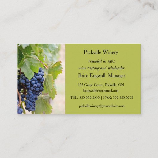 編集可能ワイナリー 名刺 (正面)