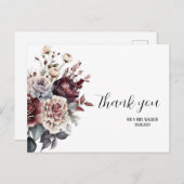 編集可能ワイルドフラワーサンキューカード、サンキューカード シーズンポストカード (正面/裏面)