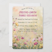 編集可能ワイルドフラワーファミリー懇親会パーティー 招待状 (正面)