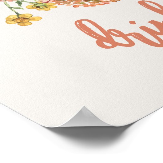 編集可能ワイルドフラワー記号 ポスター (角)