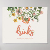 編集可能ワイルドフラワー記号 ポスター (正面)