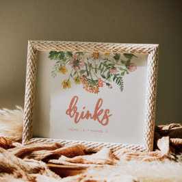 編集可能ワイルドフラワー記号 ポスター