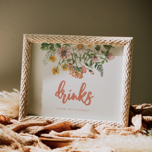 編集可能ワイルドフラワー記号 ポスター