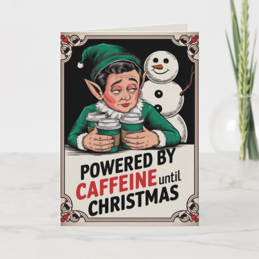 編集可能ヴィンテージおもしろいクリスマスカード シーズンカード (正面)
