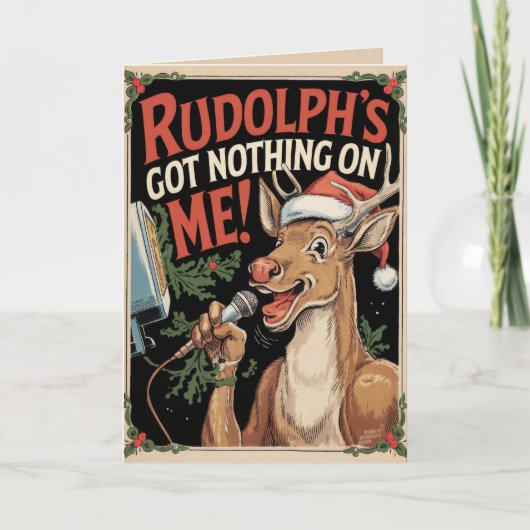 編集可能ヴィンテージおもしろいクリスマスカード シーズンカード (正面)