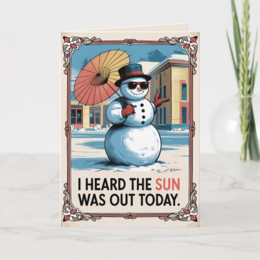 編集可能ヴィンテージおもしろいクリスマスカード シーズンカード (正面)